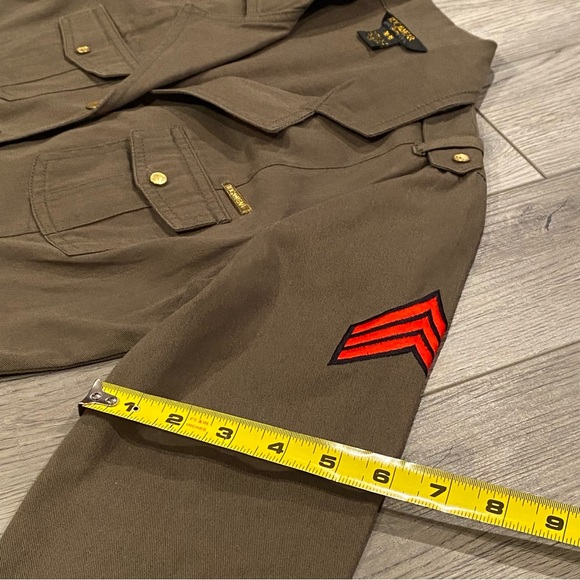 Vintage ROCAWEAR Army Green Military Style Jacket Women's Size M Gold Buttons - Picture 14 of 16